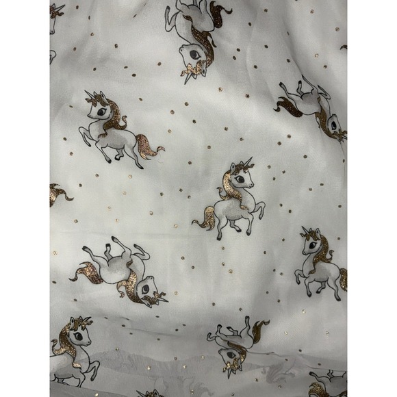 Vtg Jackpot Skirt One Size White‎ Gold Unicorn Print Midi Boho Festival Art NEW - Picture 3 of 11
